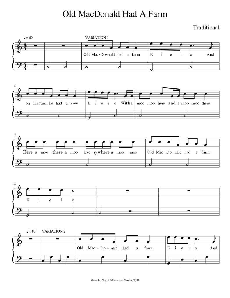 Old Macdonald Had A Farm Gayuh Hikmawan Studio